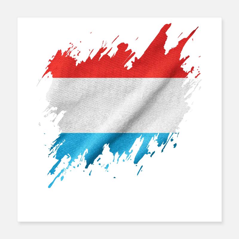 Drapeau du Luxembourg, style déchiré Poster 40 x 40 cm