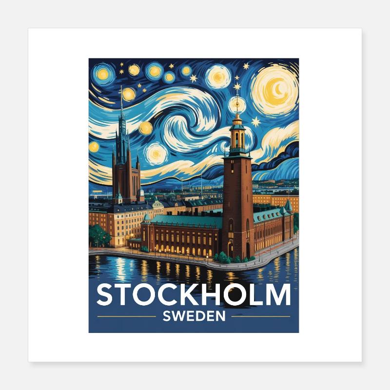 Stockholm Poster 40 x 40 cm
