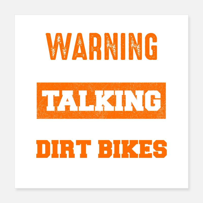 Warnung: Dirt Bikes Gespräch Start Poster 40x40 cm