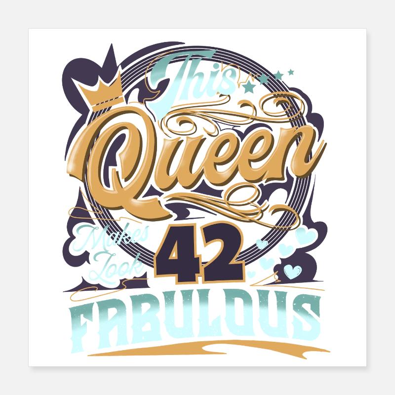 42. Geburtstag Queen Poster 40x40 cm