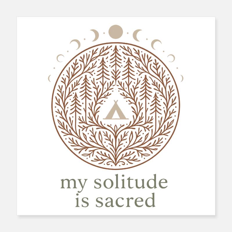 Solo Camping Introverted Camper Quiet Poster 16" x 16" (40x40 cm)