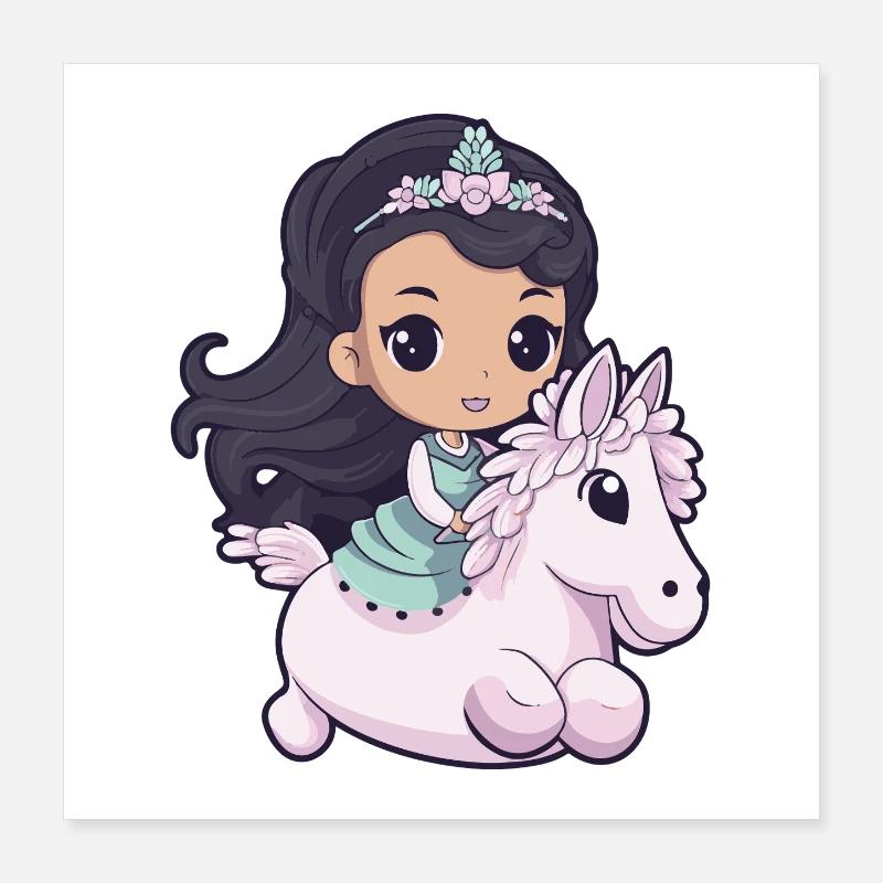 Princesse Cheval Mignon Poster 40 x 40 cm