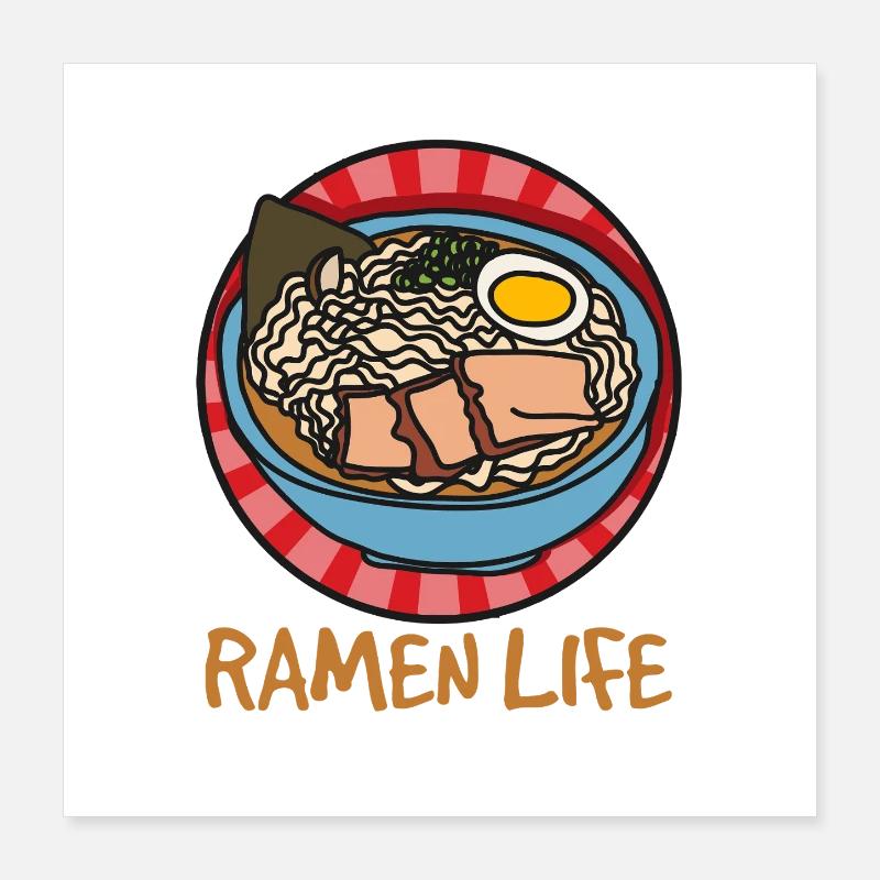 Ramen Life – Einfaches Ramen Design Poster 40x40 cm
