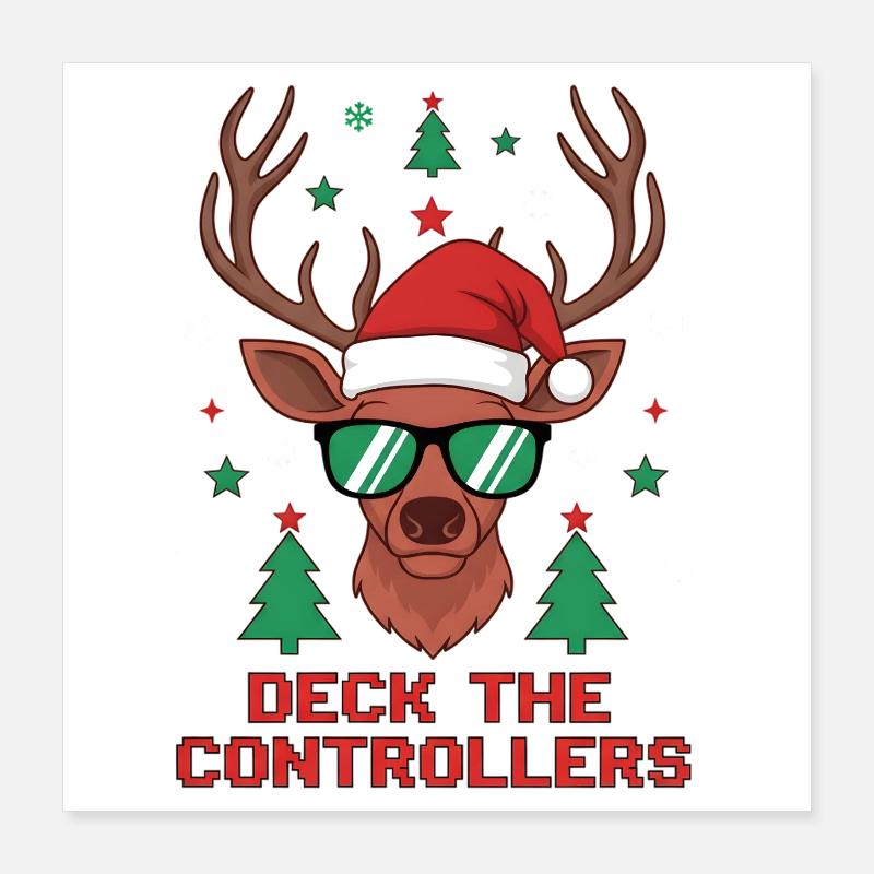 Deck die Controller Rentiere Poster 40x40 cm