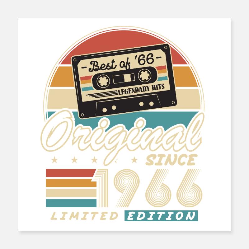 Vintage, 1966, Anniversaire, Vintage, Cadeau rétro Poster 40 x 40 cm