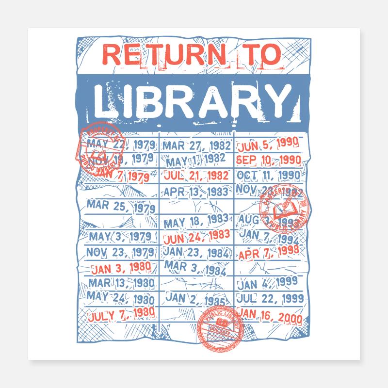 Library Day Librarian Reading Librarian Poster 16" x 16" (40x40 cm)
