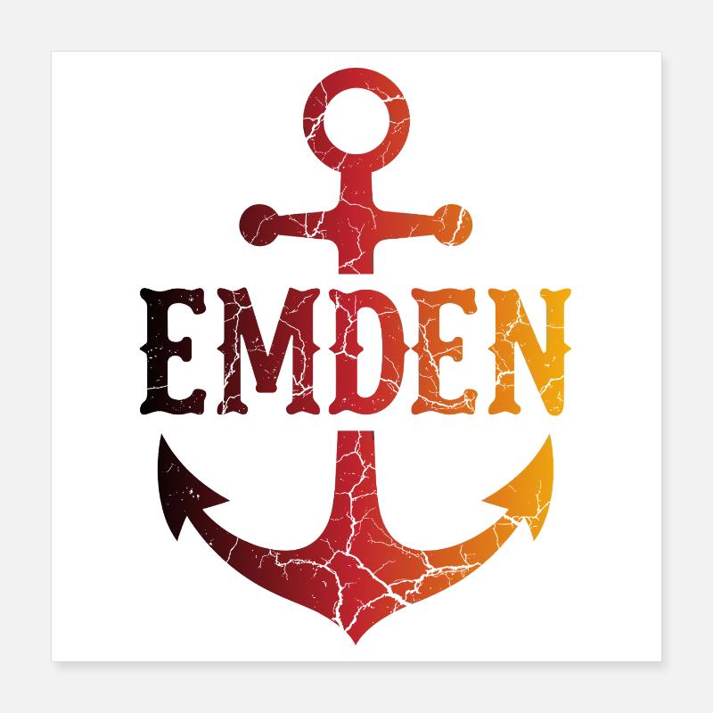 Anker Emden Nordsee Poster 40x40 cm