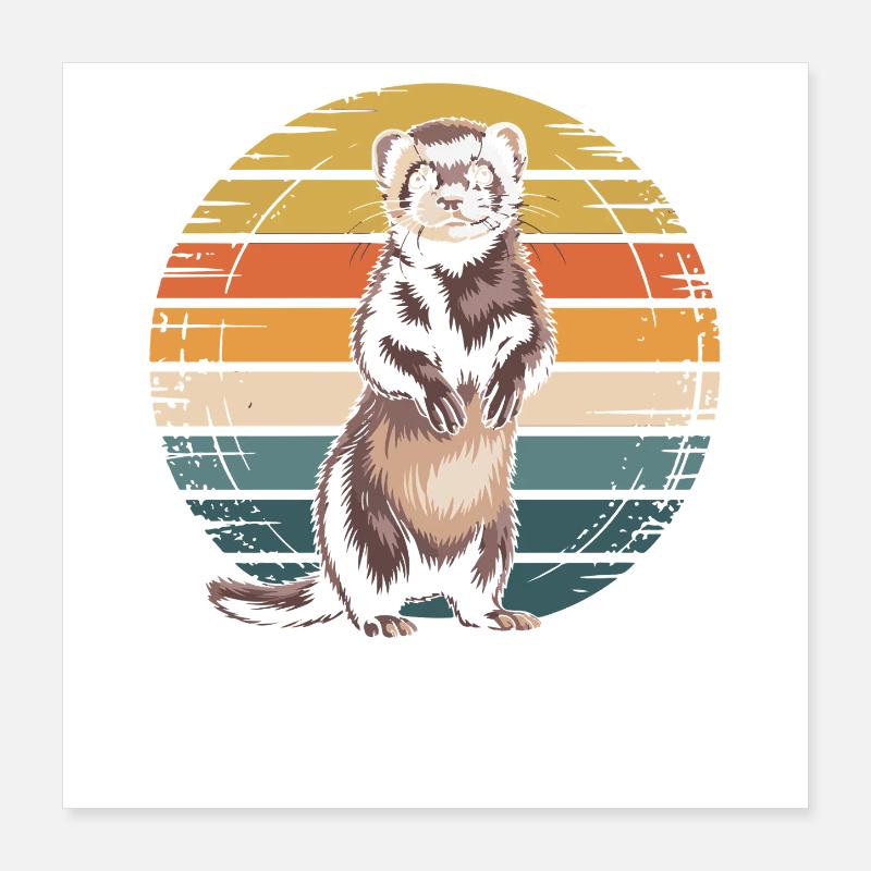 Frettchen Poster 40x40 cm