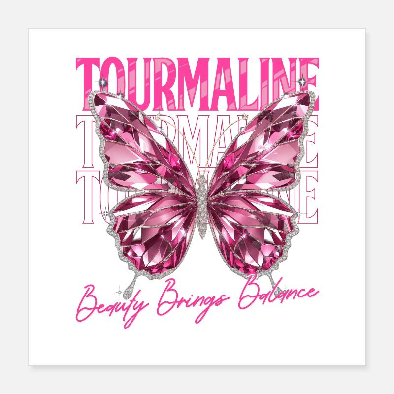 Pierre de naissance Tourmaline Octobre Poster 40 x 40 cm