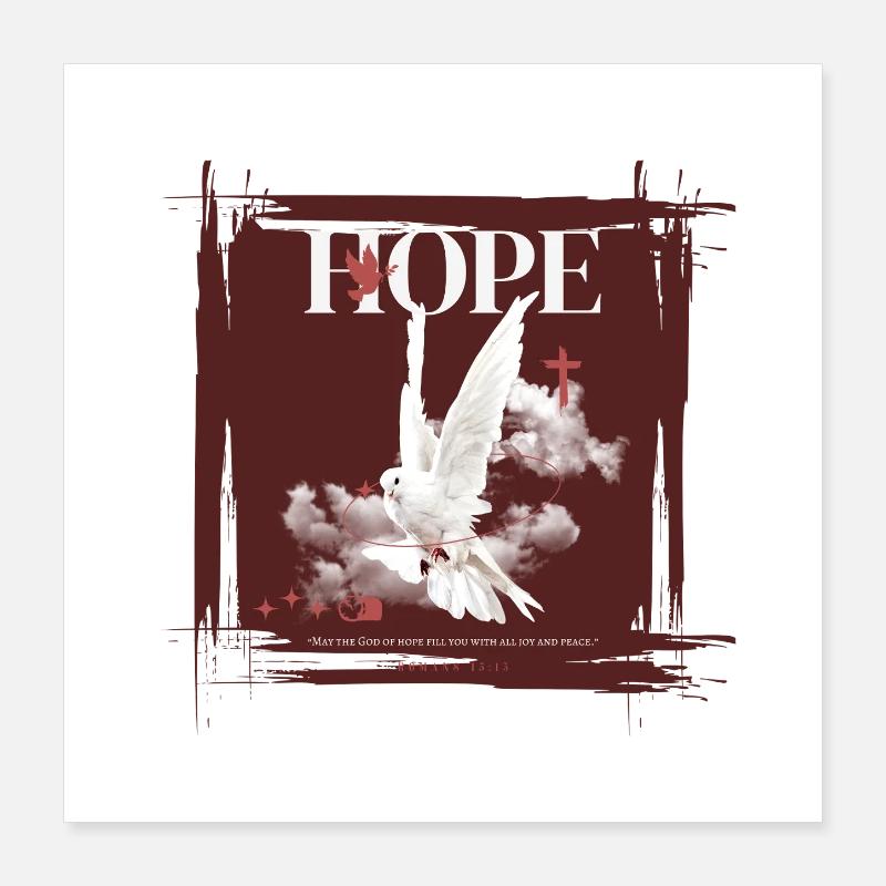 Hope - Römer 15:13 Poster 40x40 cm