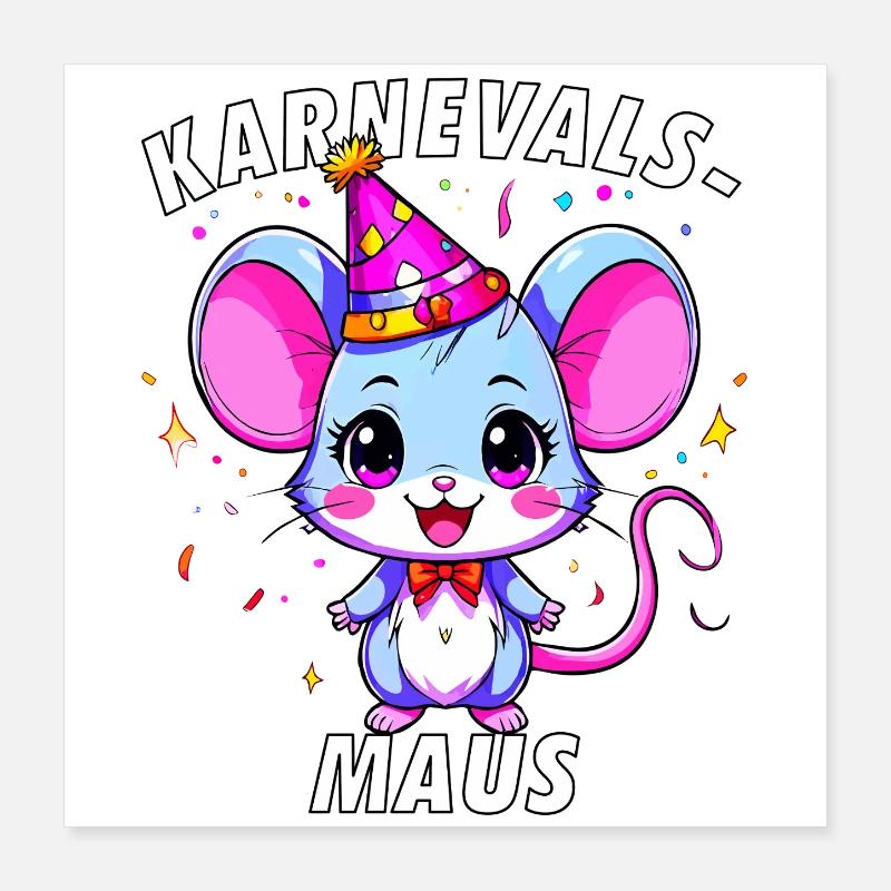 KARNEVALS MAUS Poster 40x40 cm