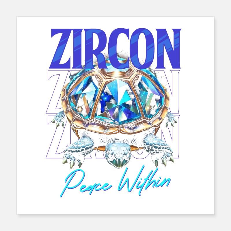 Pierre de naissance Zircon Décembre Poster 40 x 40 cm