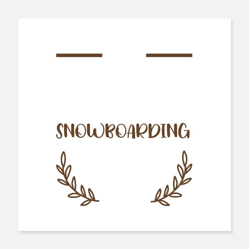 J’adore les cœurs de snowboard Poster 40 x 40 cm