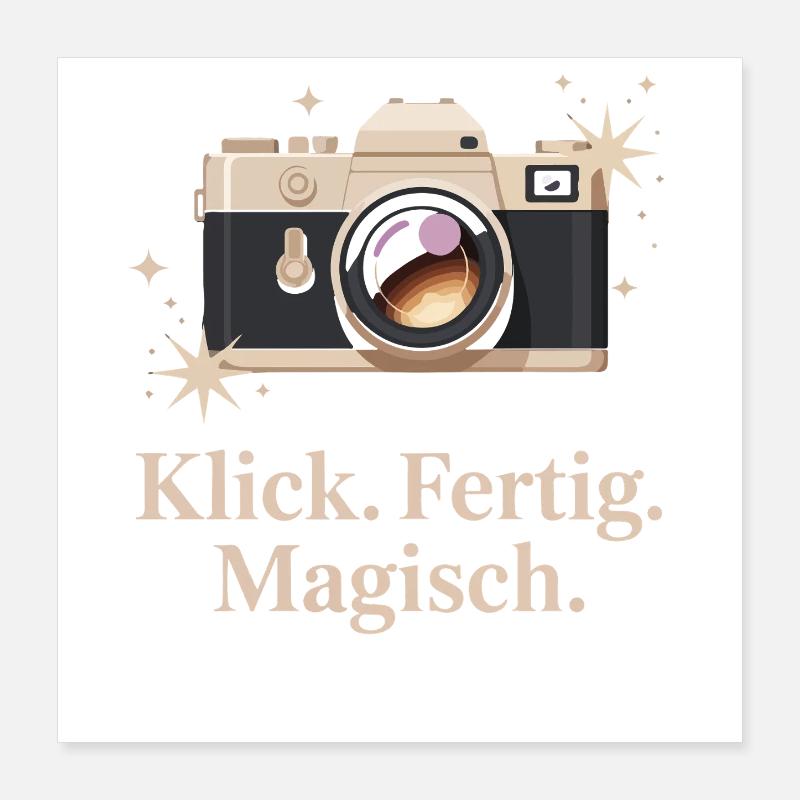 Click Done Magical Retro Camera Enthusiasts Poster 16" x 16" (40x40 cm)
