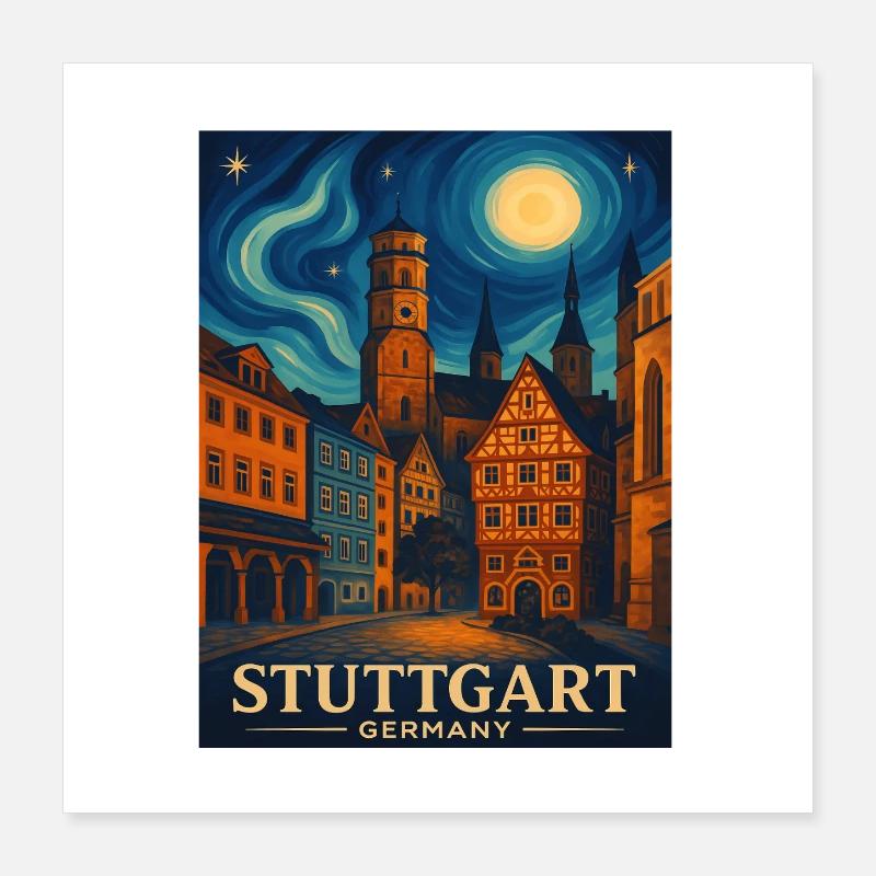 Stuttgart Poster 16" x 16" (40x40 cm)