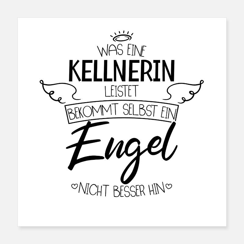 Beste Kellnerin Poster 40x40 cm