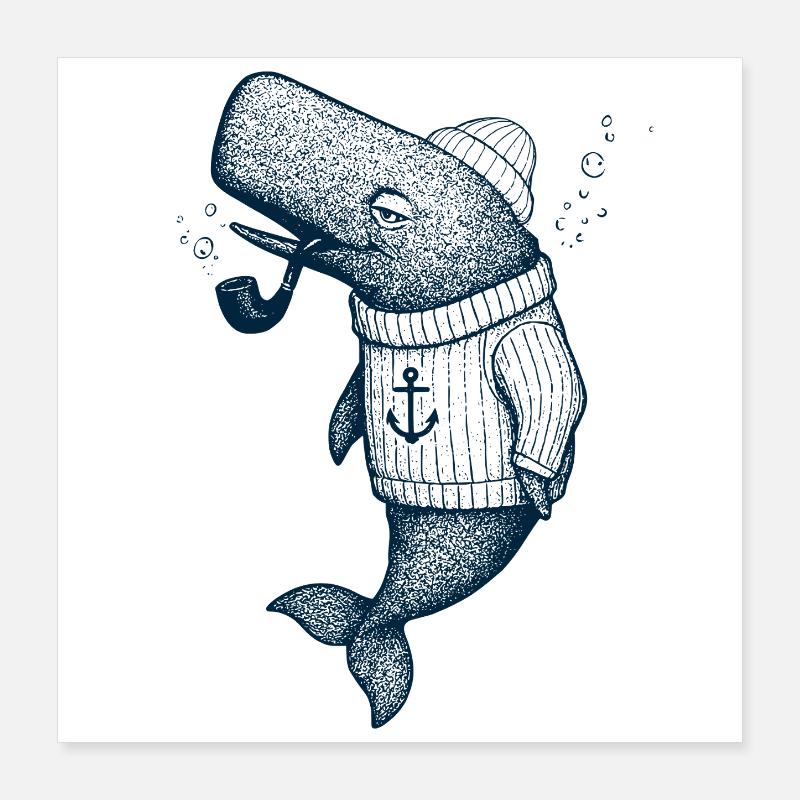 Capitano balena Poster 40x40 cm