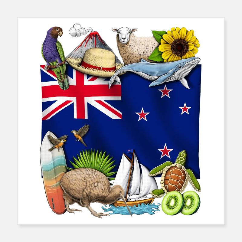 Fierté néo-zélandaise Poster 40 x 40 cm
