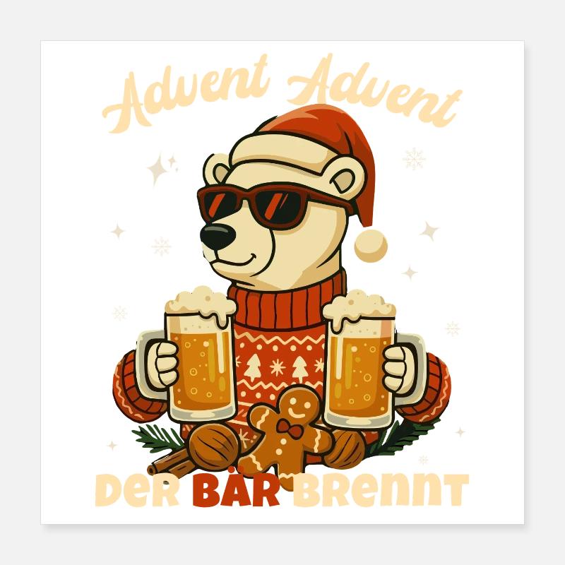 Avent Avent – L’ours brûle Poster 40 x 40 cm