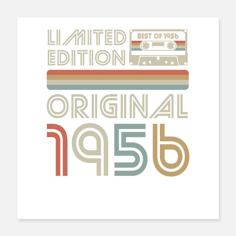 Limitierte Original 1956 Retro Kassette Poster 40x40 cm