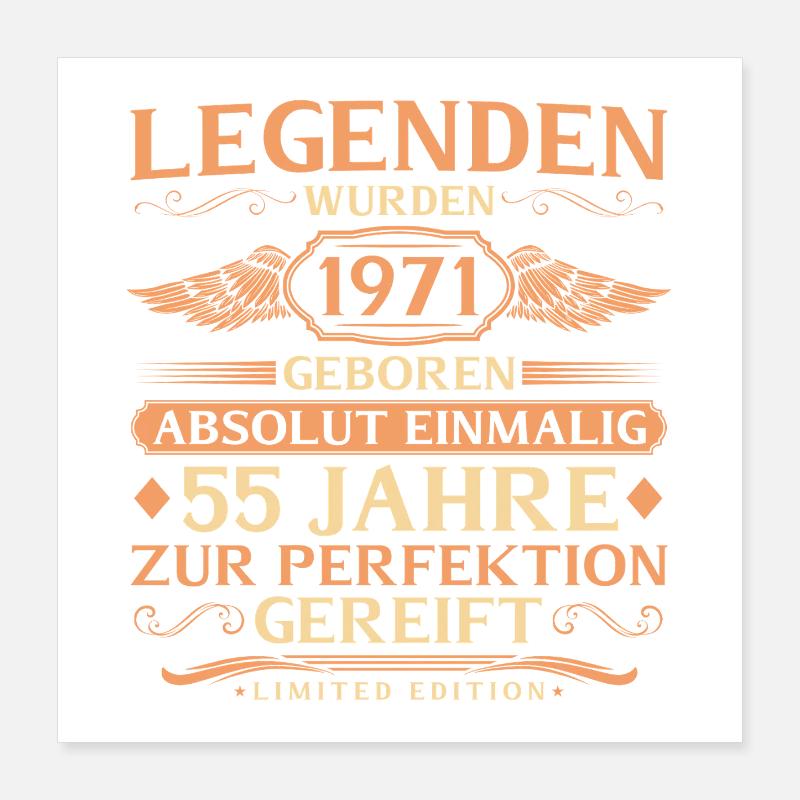 55e anniversaire absolument unique - né en 1971 Poster 40 x 40 cm