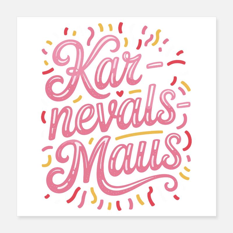 Souris de carnaval Souris de Cologne Souris de carnaval Poster 40 x 40 cm