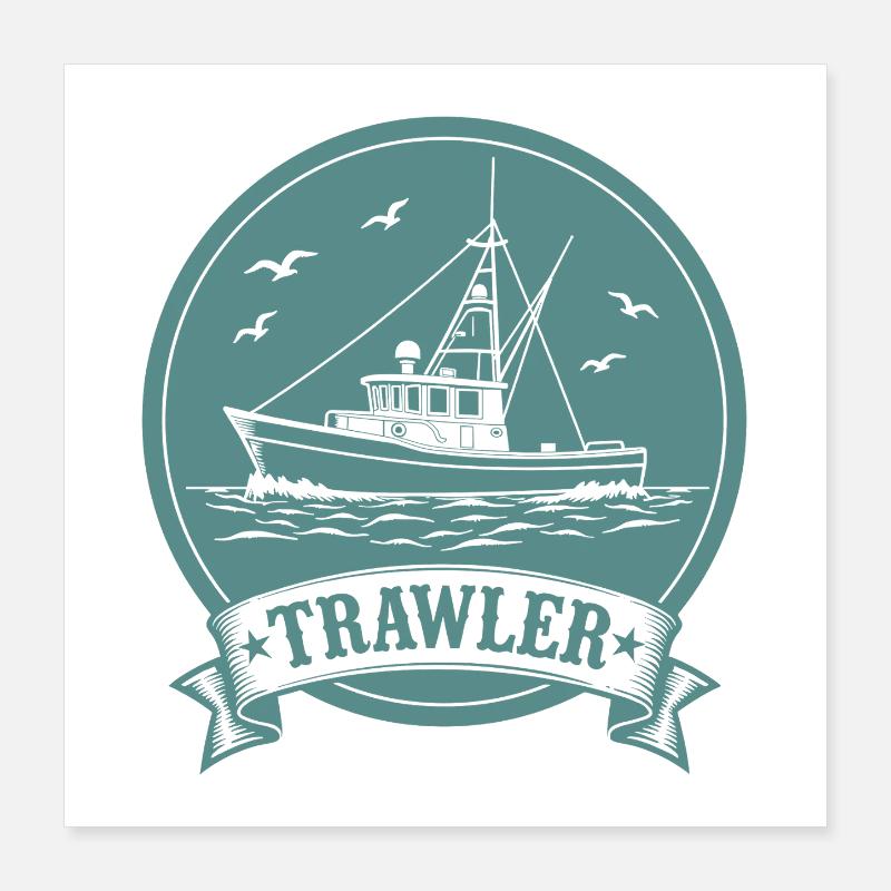 Chalutier de pêche Ahoy Maritim Poster 40 x 40 cm