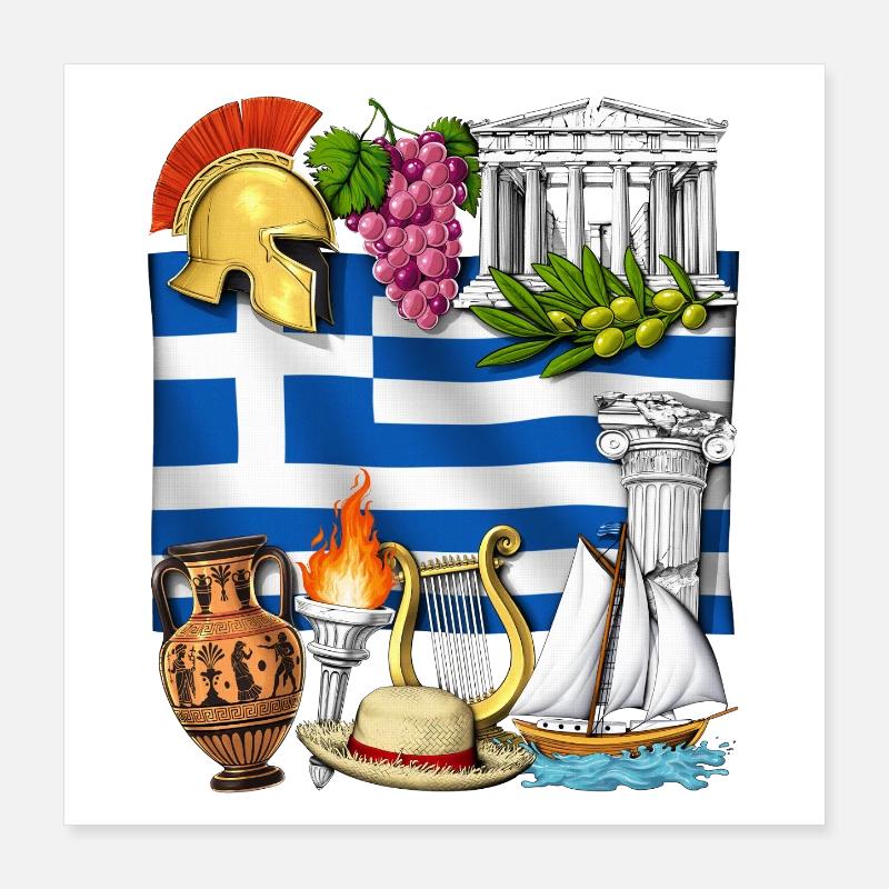 Griechisches Erbe Poster 40x40 cm