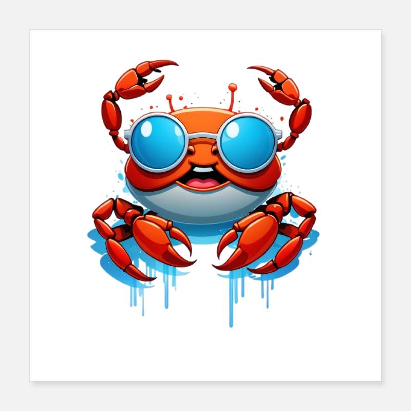 Lunettes de soleil Crab Splash Poster 40 x 40 cm