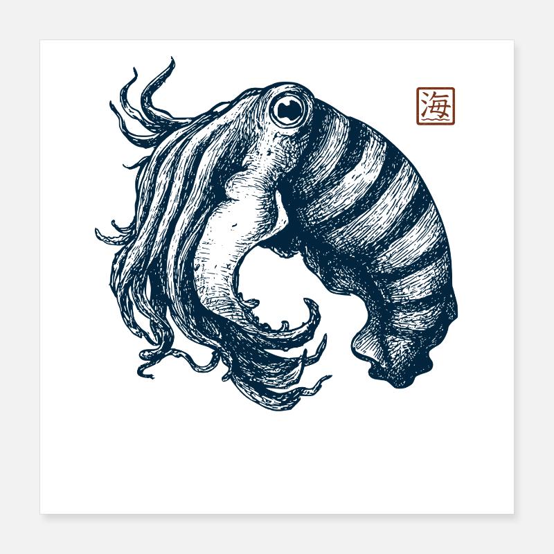Kuttelfisch Poster 40x40 cm