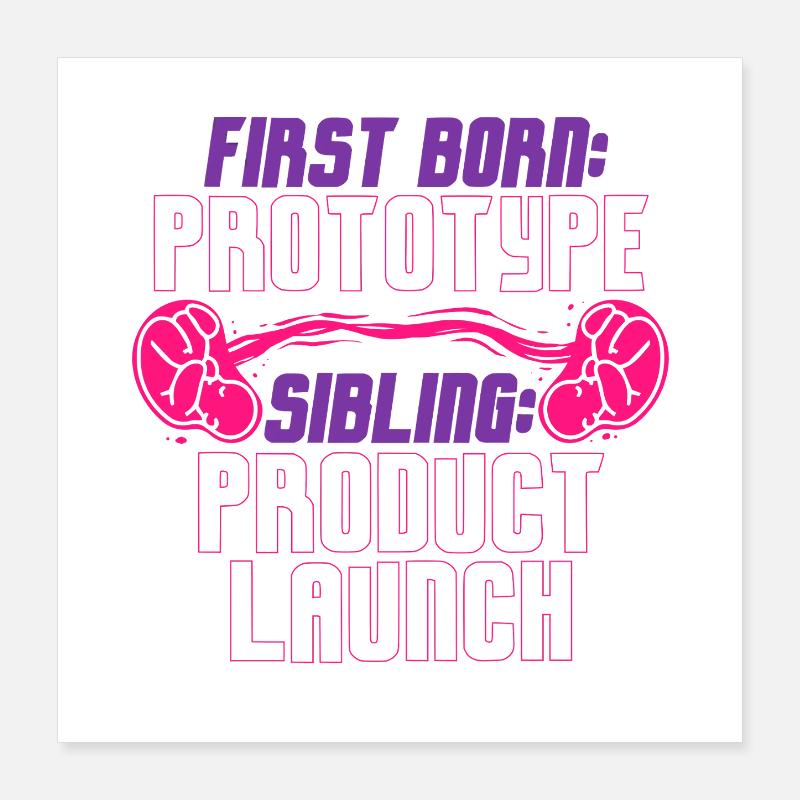 Erstgeborener Bruder Schwester Poster 40x40 cm