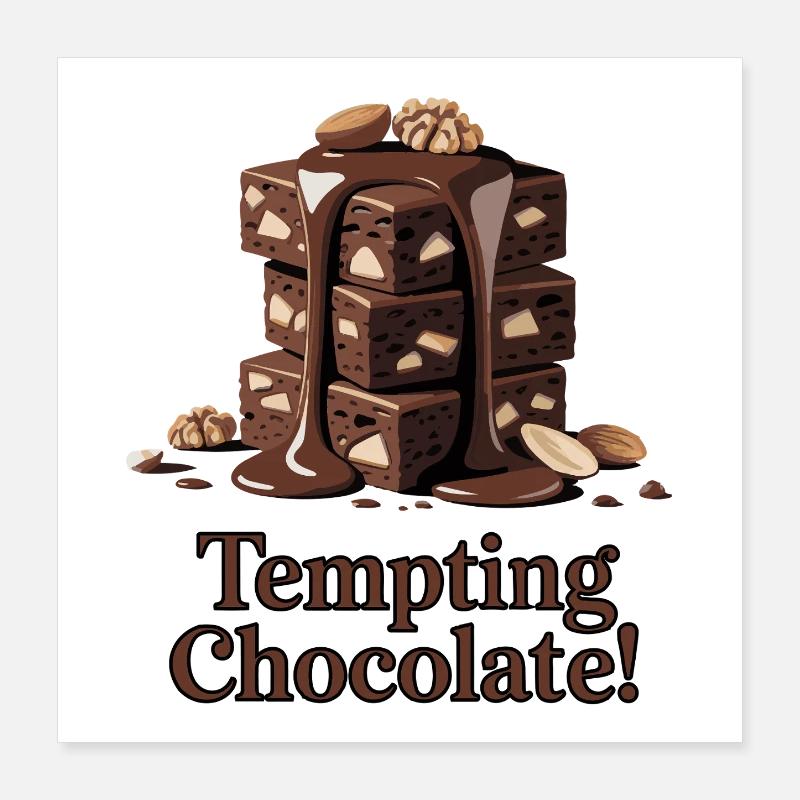 Verführerischer Schokoladen-Stack Poster 40x40 cm