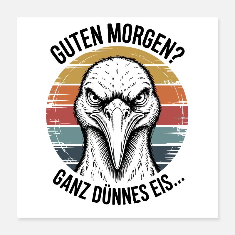 Storch Dünnes Eis Art Poster 40x40 cm