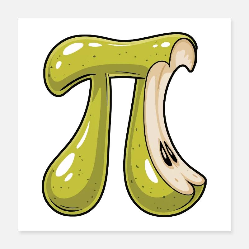 Grüne Pi Birne Mathe Poster 40x40 cm