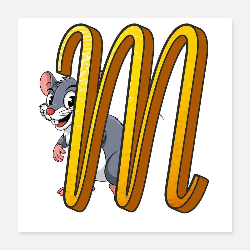 BUCHSTABE M Poster 40x40 cm