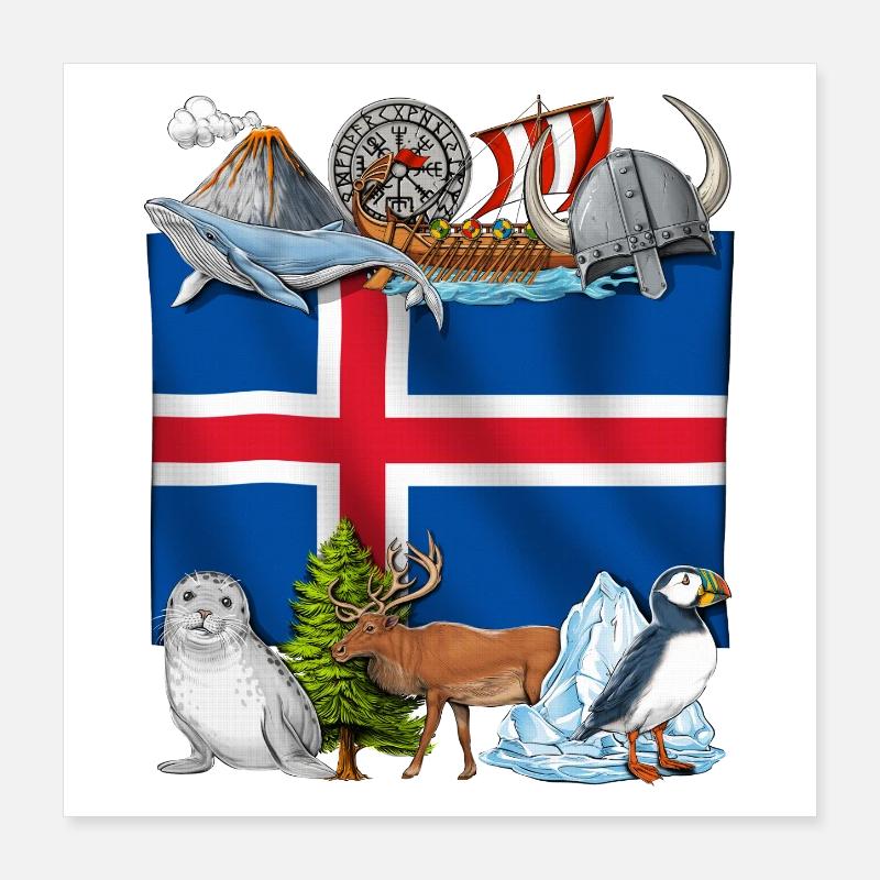 Island Pride Poster 40x40 cm