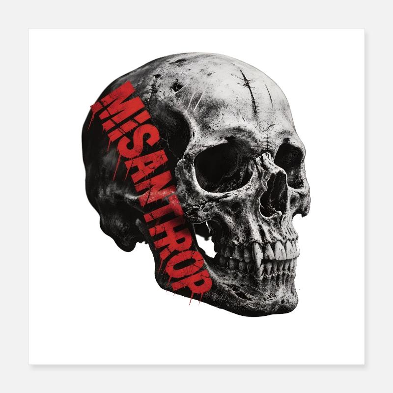 Misanthrop Schädel Gothic Skull düster Antiheld Poster 40x40 cm