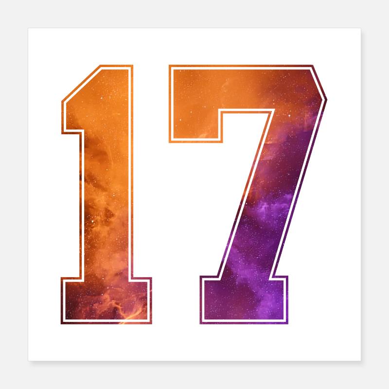 NR. 17 NUMMER 17 COLLEGE 17. GEBURTSTAG Poster 40x40 cm