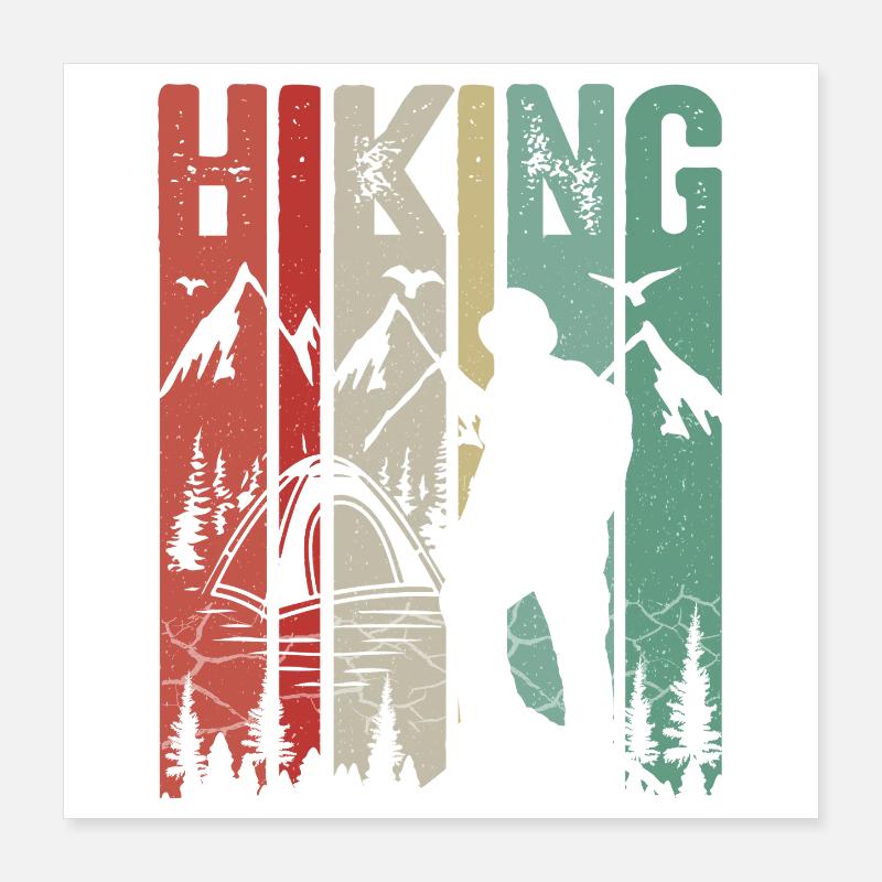 Hiking Poster 16" x 16" (40x40 cm)