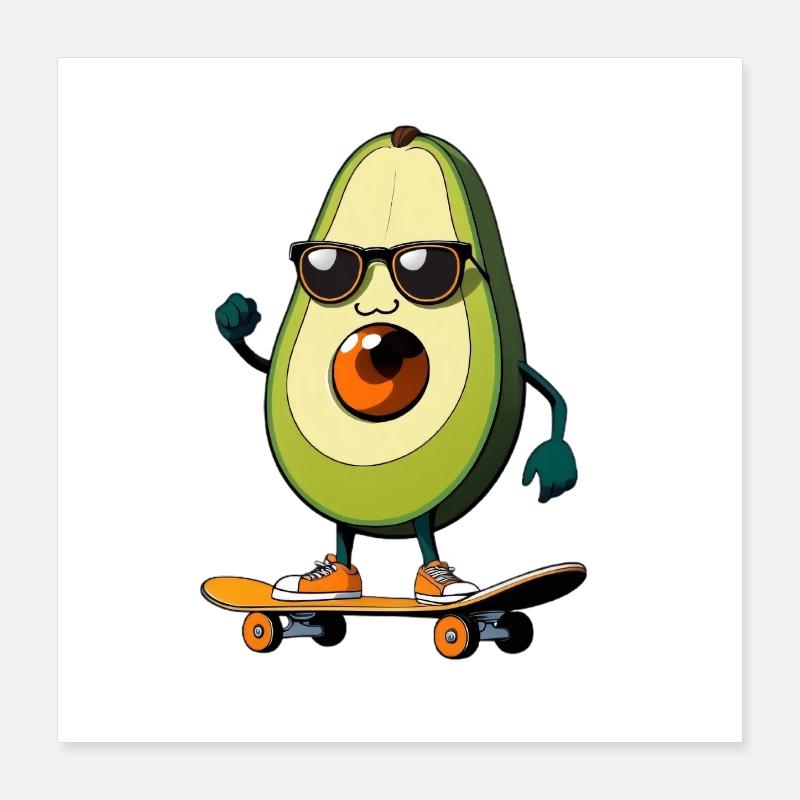 Avocat Skateboard Superstar Poster 40 x 40 cm