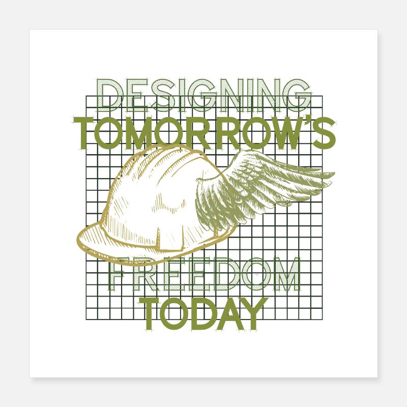 Military Mechanic Designing Tomorrows Poster 16" x 16" (40x40 cm)