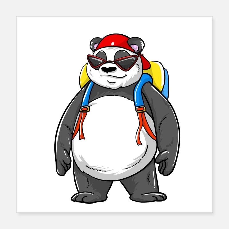 Sac à dos Panda prêt pour la rentrée à l’école 2026 Poster 40 x 40 cm