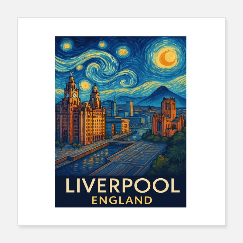 Liverpool England Poster 40x40 cm