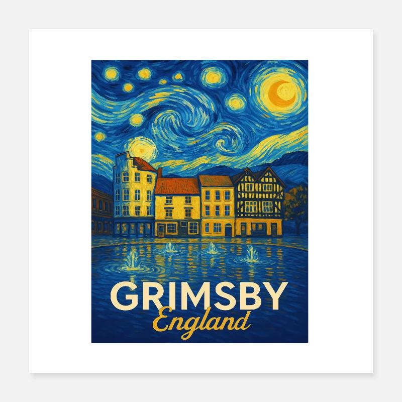 Grimsby, Angleterre Poster 40 x 40 cm