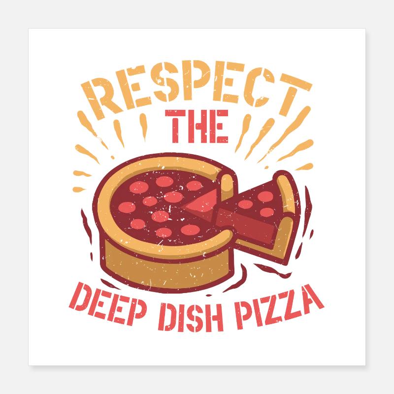 Plat profond Pizza Chicargo Poster 40 x 40 cm