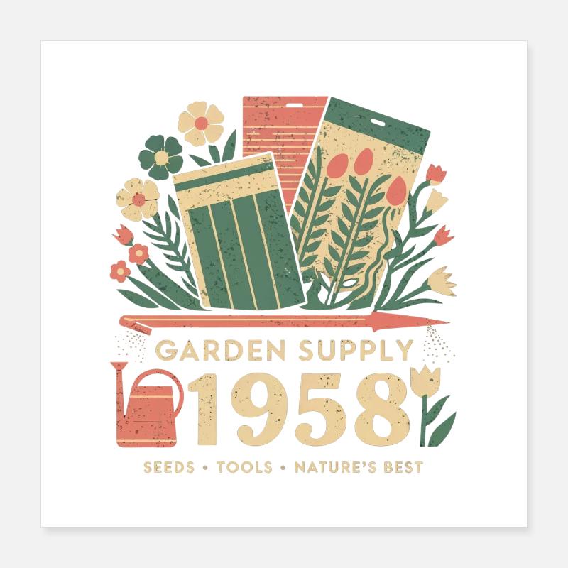 Vintage Garten Werbung Poster 40x40 cm