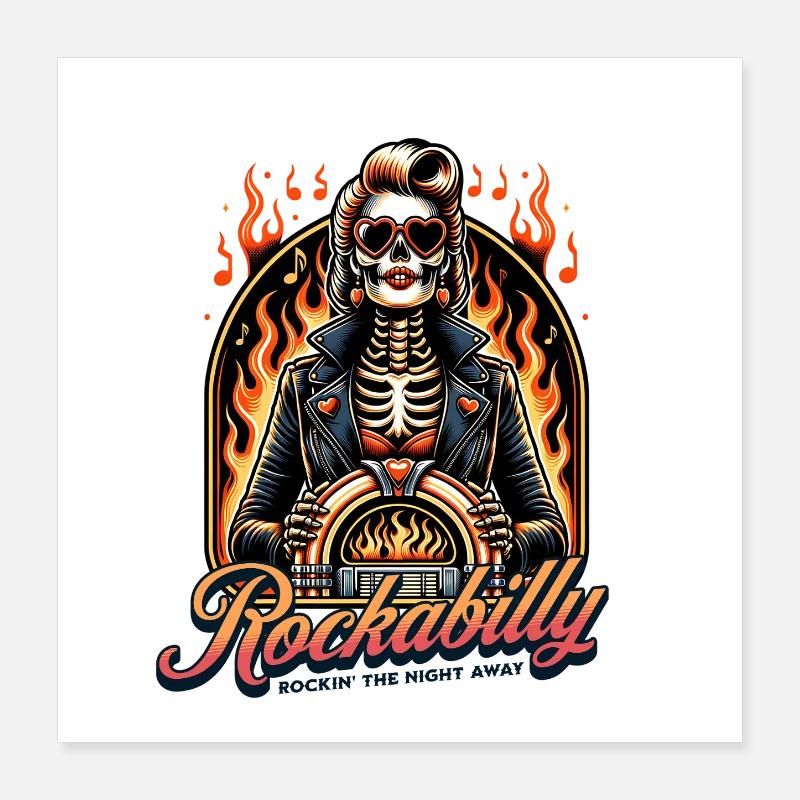 Rock and Roll Always and Forever Rockabilly 2025 Poster 40x40 cm