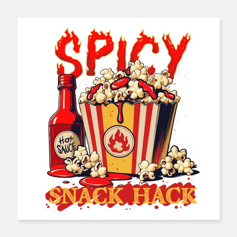 Popcorn Mit Chilli Soße Poster 40x40 cm
