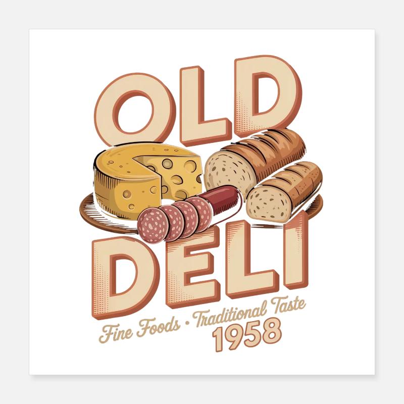 Vintage Feinkost Werbung Poster 40x40 cm