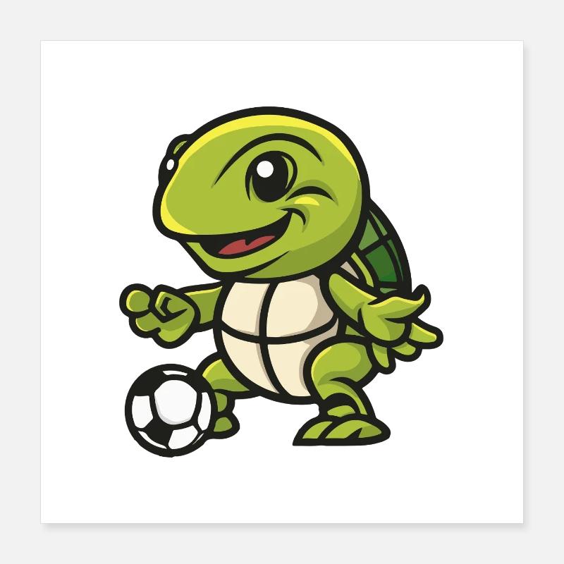 Kicker Turtle Soccer Hero Poster 16" x 16" (40x40 cm)